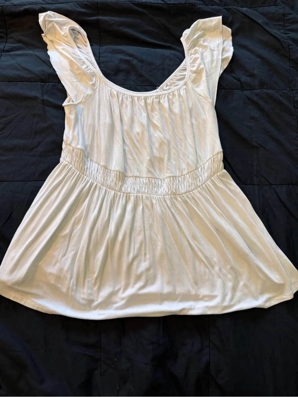 Torrid Women's Super Soft White Scoop Neck Peplum Tunic Top - Picture 1 of 5